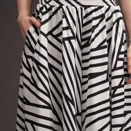 dresque store Women Flared White Viscose Rayon Trousers image 4