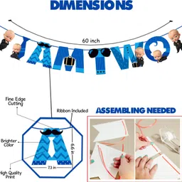 zyozi 2nd Birthday Boss Baby Theme Balloon arc decoration,Boss Baby Theme 2nd Birthday image 3