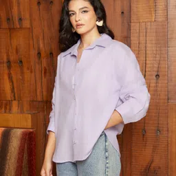 campus sutra Women Regular Fit Checkered Spread Collar Casual Shirt image 3