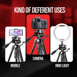 AIWaft 67 Inch Foldable Tripod Stand with Phone Holder 3-Way Pan Head For Photo & Video Tripod image 2