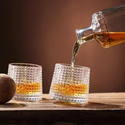 okechuku (Pack of 4) 101_dancing Whiskey Barware Drinking Glasses for Bourbon Scotch Cocktail Glass Set Water/Juice Glass-picture-13