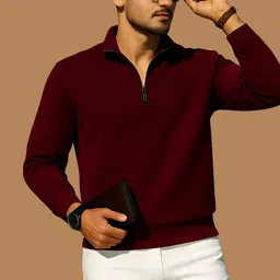 lazy panda Men Full Sleeve Solid Sweatshirt image 3