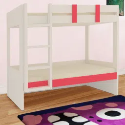 adona Primera Light Wood Twin Bunkbed Left Ladder in Strawberry Pink Colour-picture-14