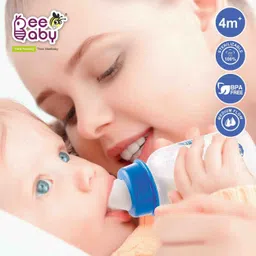 beebaby Basic Slim Neck Baby Feeding Bottle with Anti-Colic Nipple, BPA FREE, 4M+, - 125 ml image 2