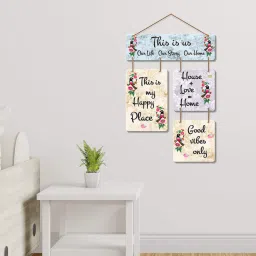 vibecrafts Multicolour Engineered Wood Wall Hanging Quotes image 1