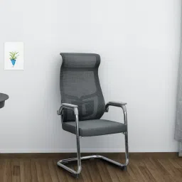 royaloak Verona Breathable Mesh Cantilever Chair in Grey Colour image 1