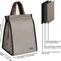 lorem CM-TB12 PVC Fabric Insulated Lunch/Tiffin/Storage Bag Men & Women Office, School Lunch Bag image 2