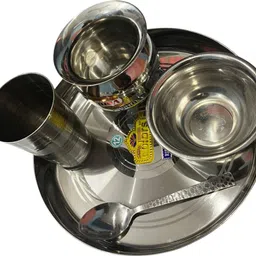 rjn Stainless Steel Classic Thali Set Dinner Set-picture-14
