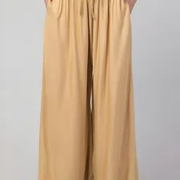 tanushk Women Relaxed Beige Viscose Rayon Trousers-picture-20