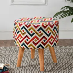 riance creations Alexis Zig Zag Fabric Seating Stool In Multi Color image 1