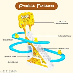 trendora Duck Slide Toy Set for Kids with Lights & Music | Automatic Duck Race Track Game image 4