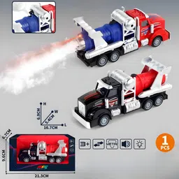 toybot Diecast Power Truck with Light, Sound & Smoke Feature Battery Operated Toy Truck image 3