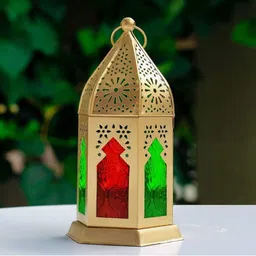 rsb handicrafts LAN-RSB Gold Iron Hanging Lantern image 4