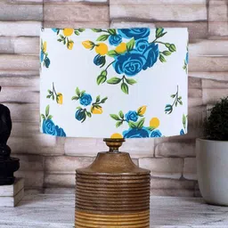 Multicolour Shade Table Lamp With Wood Base By New Era image 2
