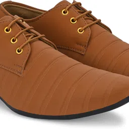 sixxplus Synthetic Leather |Lightweight|Comfort|Summer|Trendy|Walking|Outdoor|Daily Use Lace Up For Men image 3