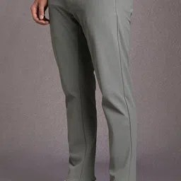 louis philippe ath.work Men Comfort Fit Grey Polyester Trousers image 4