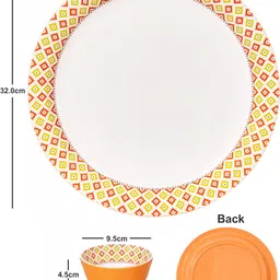 servewell Pack of 18 Melamin Buffet Set Twin Rnd - Zuri Dinner Set image 3