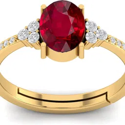 evelyn craft Natural Ruby 6.25 ratti Stone Gold Plated Adjustable Ring For Women's & Men's Nickel Ruby Rhodium Plated Ring-picture-10