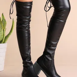 shoetopia Casual Party Wear Comfotable Smart Casual Long Heeled Boots For Girls Boots For Women-picture-24