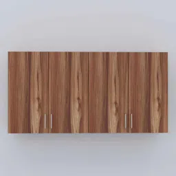 specialitypanels 4 Doors Modular Wall Mounted Kitchen Cabinet with Adjustable Shelf in Aisan Walnut Finish image 4