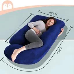 villagers LUXURY Microfibre Solid Pregnancy Pillow Pack of 1 image 4