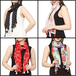 mss fashion Printed Chiffon Women Multicolor Scarf, Stole, Fancy Scarf-picture-31