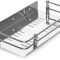 Stainless Steel (18 Length x 5 Width Inch) Wall mounted Shelf / Bathroom Rack / Cosmetic-Shampoo-Bottle Rack / Multipurpose Storage Rack Steel Wall Shelf-image-20