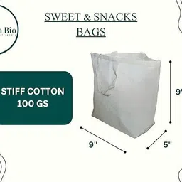 fresh bio Cotton Tote Bag | Reusable Shopping Cloth Bag | Sweet and Snacks Bags Pack of 10 Grocery Bags image 5