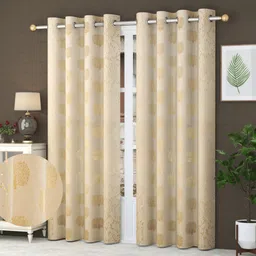 drape and decor 213.36 cm (7 ft) Door Velvet Room Darkening Curtain (Pack Of 2)-picture-21