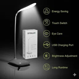 diyalux Powerful Rechargeable Emergency Table Lamp / Student Reading Light Study Lamp image 2