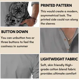 deelmo Men Solid Cotton Blend Straight Kurta image 3