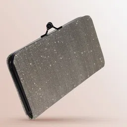 riddhi imperial Party Grey Clutch-picture-11