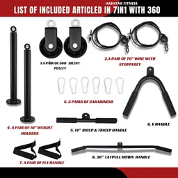 hashtag fitness 7in1 wall mount bar for home gym pulley systems height increasing equipments Pull-up Bar image 2