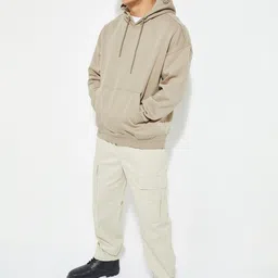 max Men Full Sleeve Solid Hooded Sweatshirt image 1