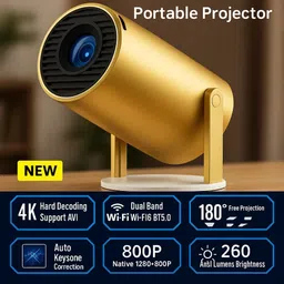 Maizic Smarthome Gold 2X Smart Projector, 13.0 Android Projector, 1080p & 4k Support (200 lm / Wireless / Remote Controller) Portable Projector image 5