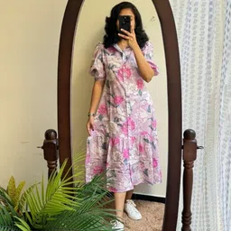 kamayra Printed Cotton Blend Stitched Flared/A-line Gown-picture-21