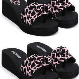 skytrap Stylish Comfortable and Trending Printed Flip Flops Slide Combo of 2 Women Slippers-picture-32
