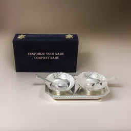 starlight Silver Plated Handwork Bowl Set with Personalized Tag & Velvet Box Bowl Serving Set-picture-25