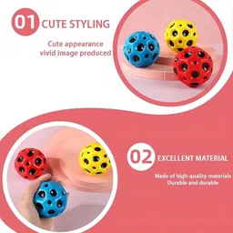 vvg traders Original Moon Ball Space Balls Extreme High Bouncing Rubber Bounce Ball Sensory image 3