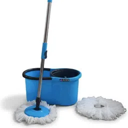 360° Magic Spin Mop Bucket & 2 Microfiber Refills Mop Set-image-1