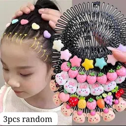 kvy collection Baby girl hair accessories hair clips rubber bands zigzag hair comb 3pcs Hair Accessory Set-picture-18