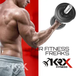 krx 30 kg PVC-DM-30KG-COMBO 2 ((5 kg x 4)+(2.5 kg x 4)) with Unfilled Punching Bag Home Gym Combo image 3