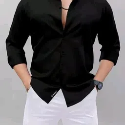 unnati trends Men Regular Fit Solid Curved Collar Formal Shirt image 1