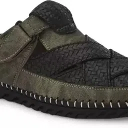 lorence fashion hub Men's Green Half Back open Casual Shoes For Men (Green) Loafers For Men-picture-10