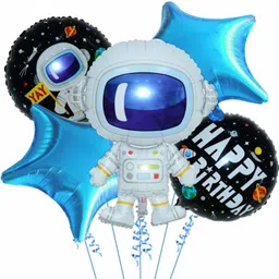 groovy dudz Astronaut Space Theme Foil Mylar Balloon Set For Birthday Decoration - 5 Pcs-picture-41