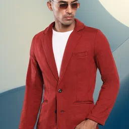 tandul Men Solid Single Breasted Casual Blazer image 3
