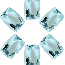 jewelryonclick Natural Aquamarine Gemstone 2 Carat 2.25 Ratti Faceted Rectangle Cushion for Stone Aquamarine Ring image 4