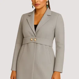 hanaby TWEED Solid Coat For Women-picture-16