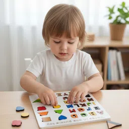 shree jee enterprises Three in One Wooden Puzzle Toy for Kids – Fun & Educational image 2