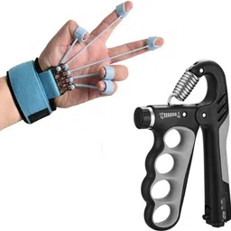 pheonix 5-100 Kg Adjustable Hand Gripper with Finger Exerciser for Gym Equipment Fitness Accessory Kit Kit-picture-38